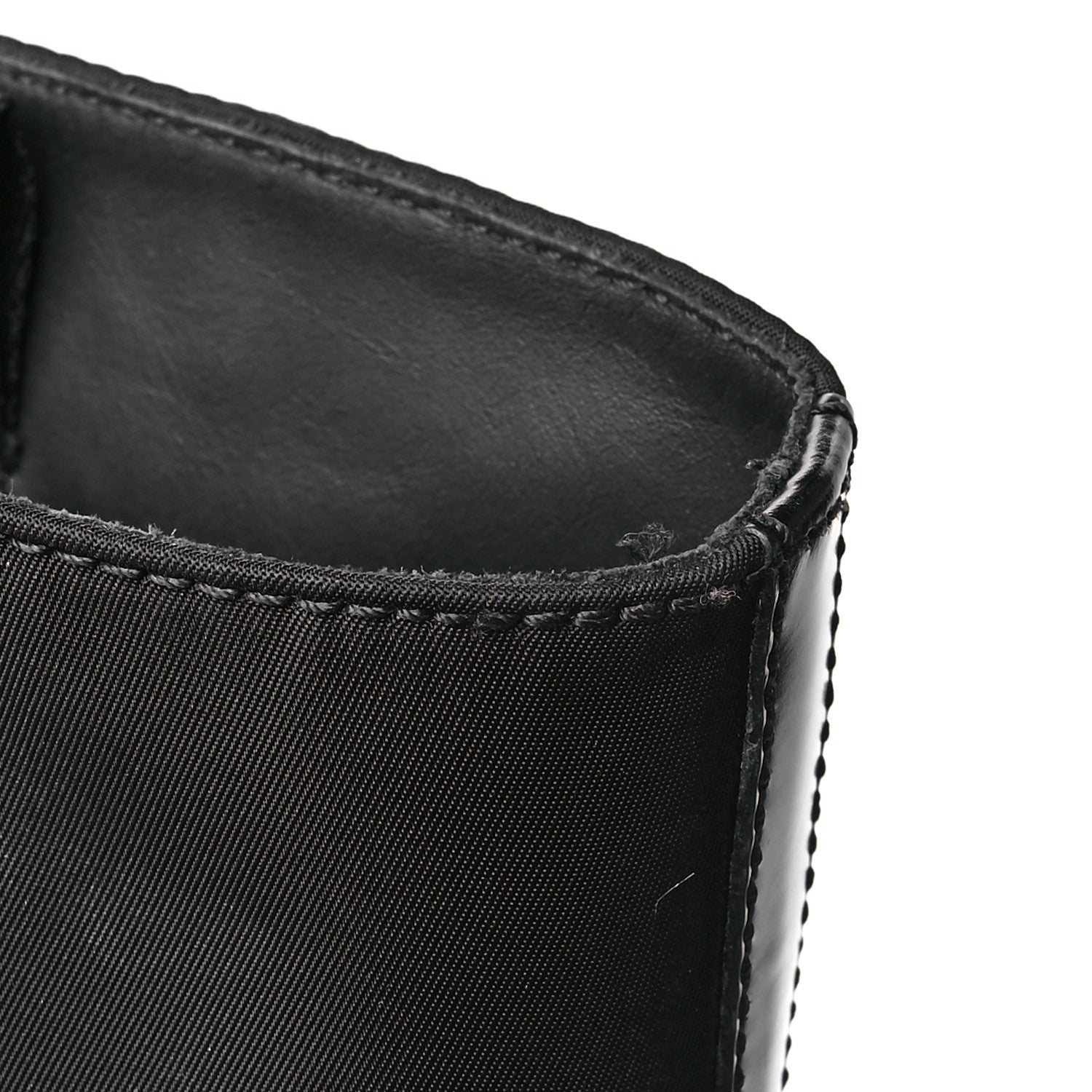 Prada Spazzolato Re-Nylon Metal Triangle Logo 90mm Tall Boots 37 Black 8 of 9