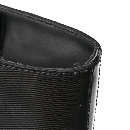 Prada Spazzolato Re-Nylon Metal Triangle Logo 90mm Tall Boots 37 Black 8 of 9