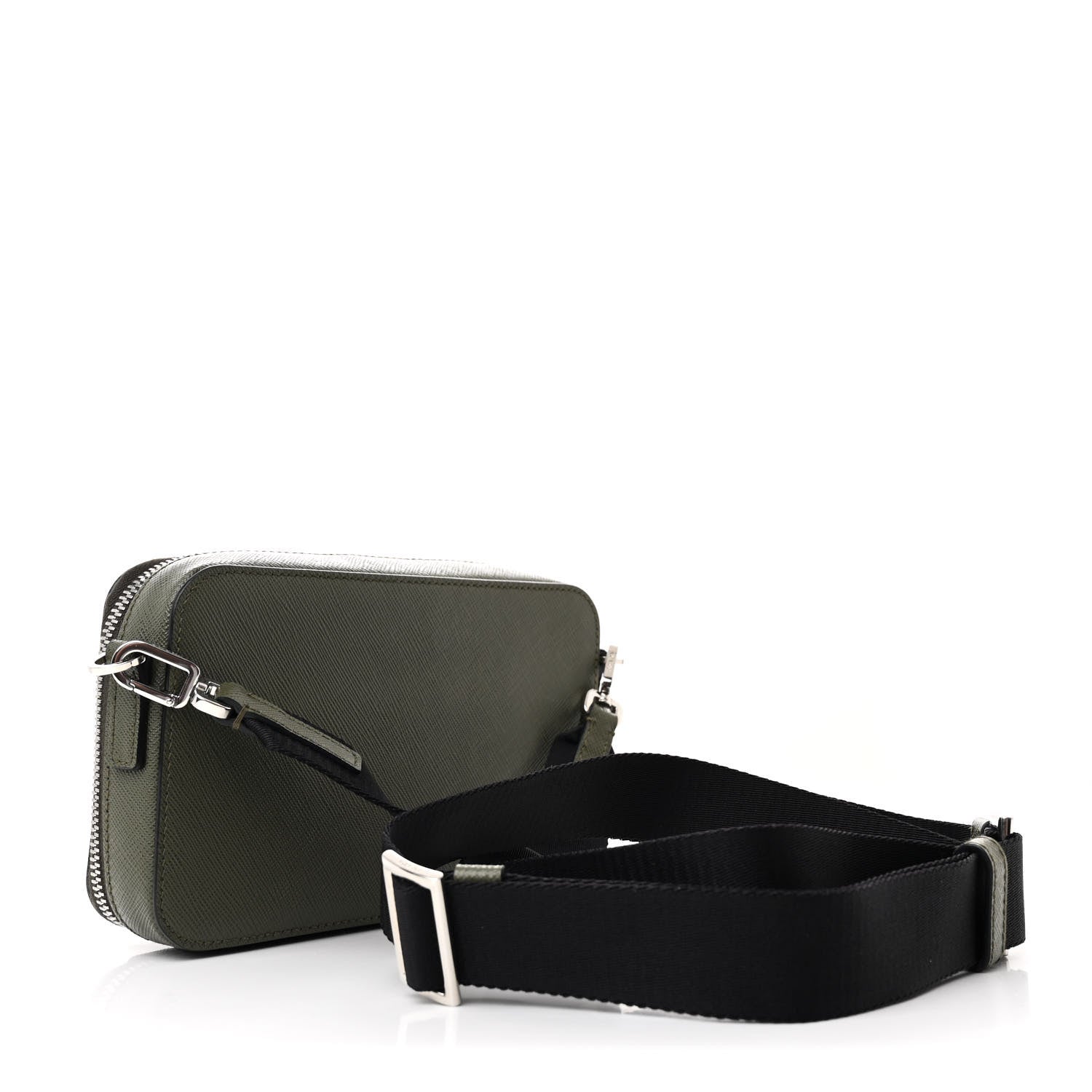 Prada Saffiano Travel Small Brique Crossbody Bag Loden 3 of 9