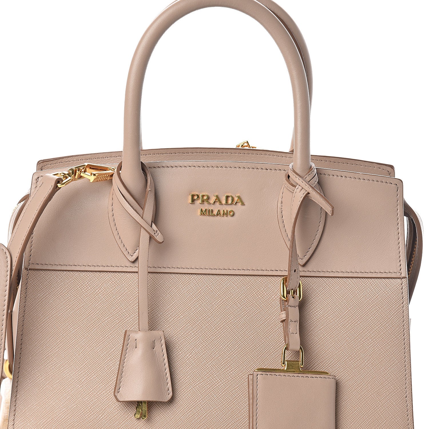 Prada Saffiano City Calf Small Esplanade Tote Cammeo 6 of 9