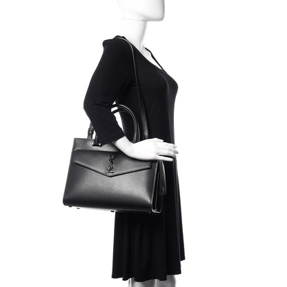 Saint Laurent Grain De Poudre Medium Uptown Tote Black 2 of 9