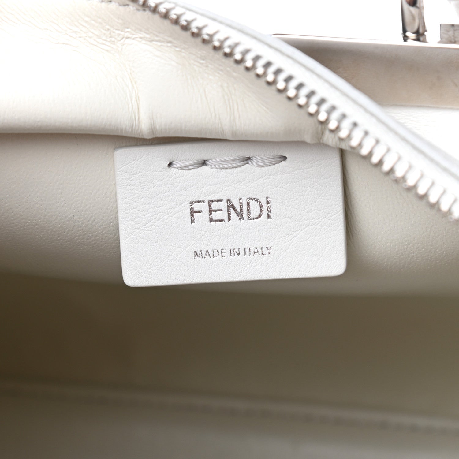 Fendi Vitello Dolce Scalloped Studded Mini 3Jours Tote White Ice Nuvola 6 of 11