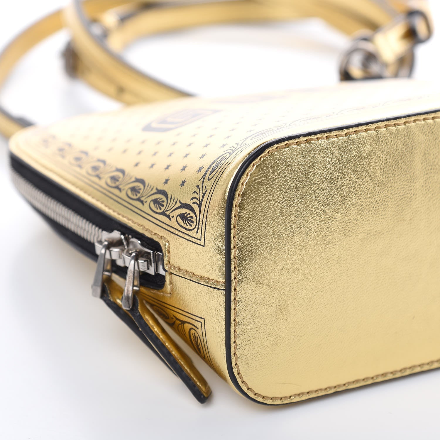 Gucci X SEGA Calfskin GUCCY Stars Mini Dome Shoulder Bag Gold 8 of 13