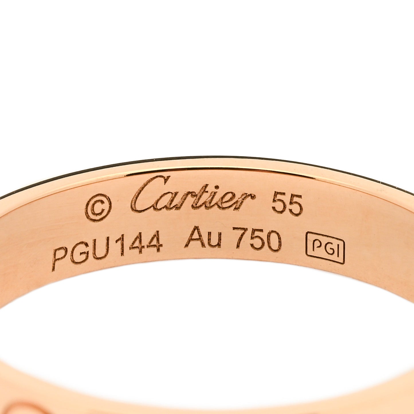 18K Pink Gold 3.5mm LOVE Wedding Band Ring 55 7.25