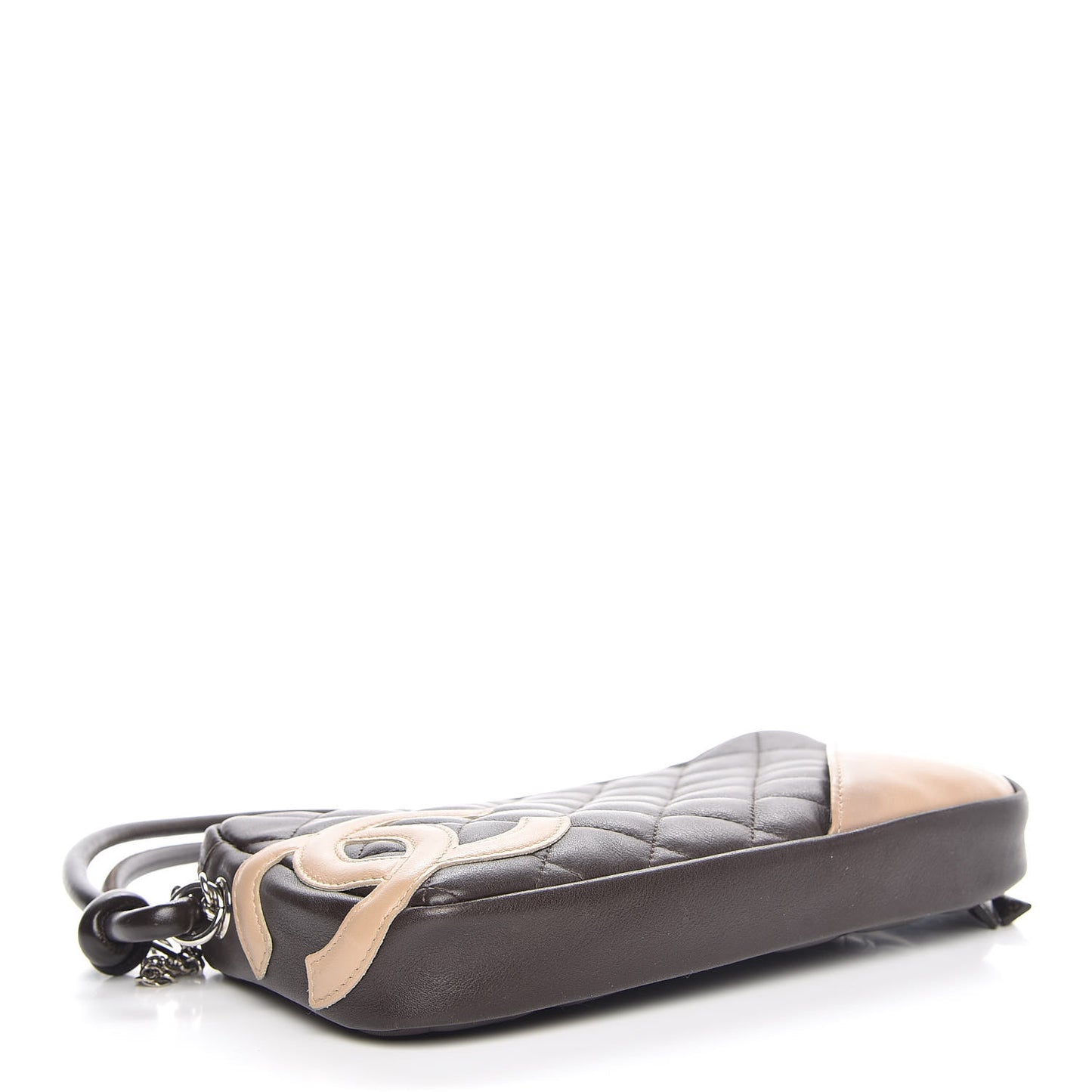 Calfskin Quilted Cambon Pochette Brown Beige