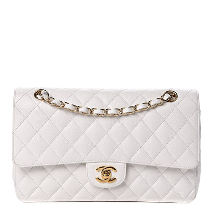 Chanel Caviar Quilted Medium Double Flap White 1 of 12