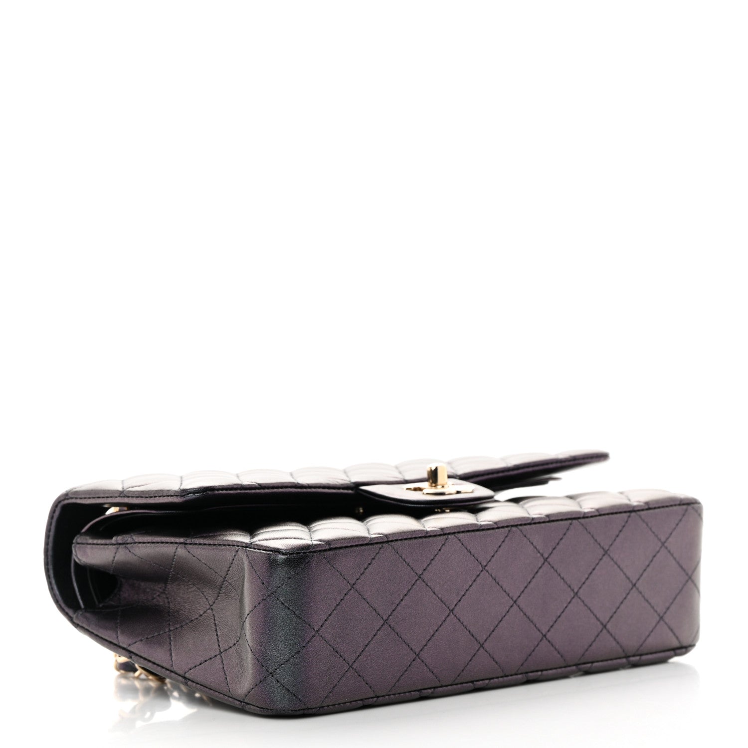 Chanel Iridescent Lambskin Quilted Medium Double Flap Black 4 of 13