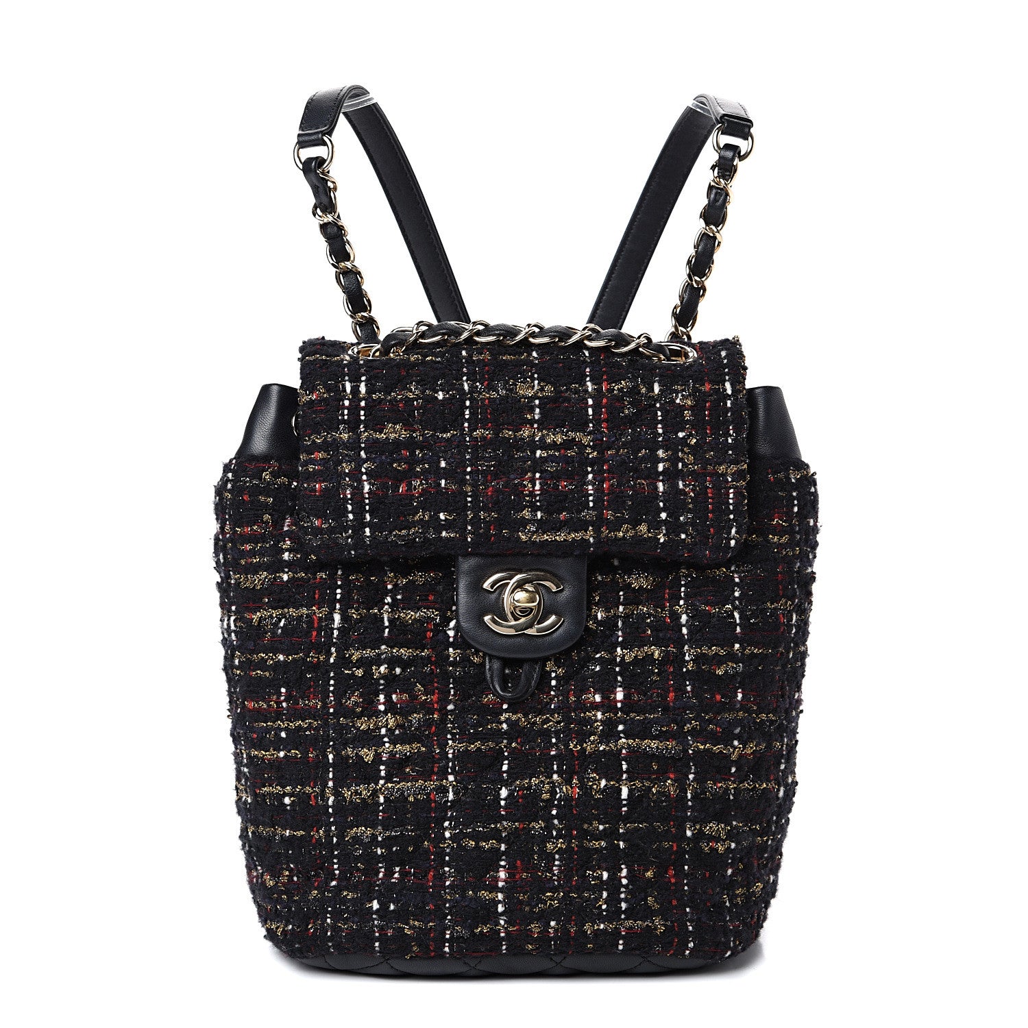Chanel Tweed Mini Urban Spirit Backpack Black Gold 1 of 10