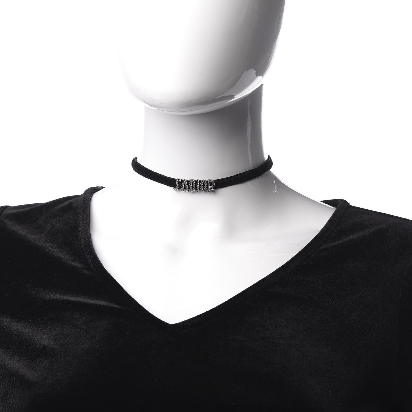 Velvet Crystal J’Adior Choker Necklace Black