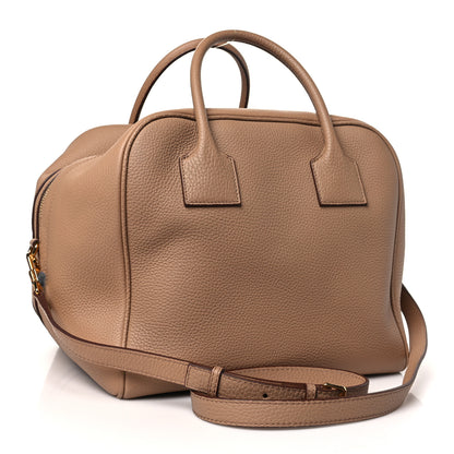 Burberry Grainy Calfskin Medium Cube Bowling Bag Biscuit 3 of 10
