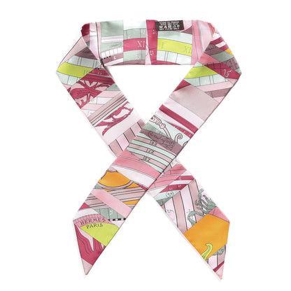 Hermes Silk Astrologie Nouvelle Twilly Rose Framboise Pistache 1 of 5