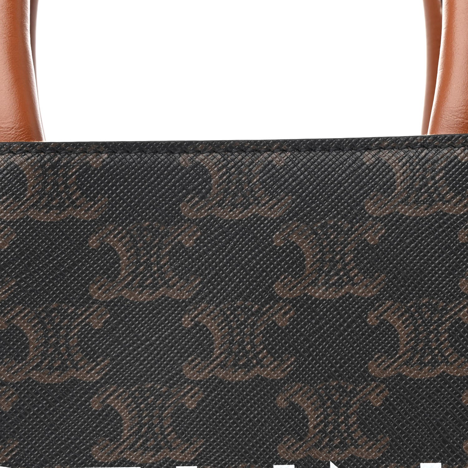 Celine Triomphe Canvas Calfskin Mini Vertical Cabas Tan 7 of 10