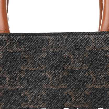 Celine Triomphe Canvas Calfskin Mini Vertical Cabas Tan 7 of 10