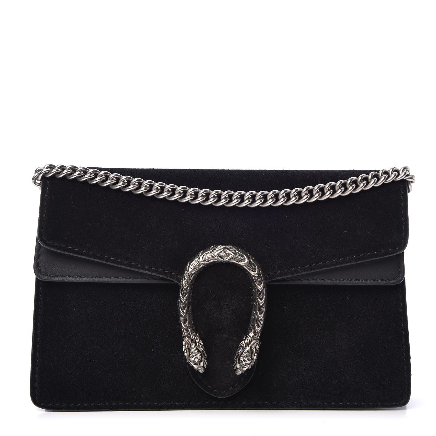 Gucci Suede Super Mini Dionysus Shoulder Bag Black 1 of 5
