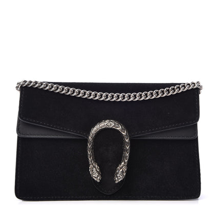 Gucci Suede Super Mini Dionysus Shoulder Bag Black 1 of 5