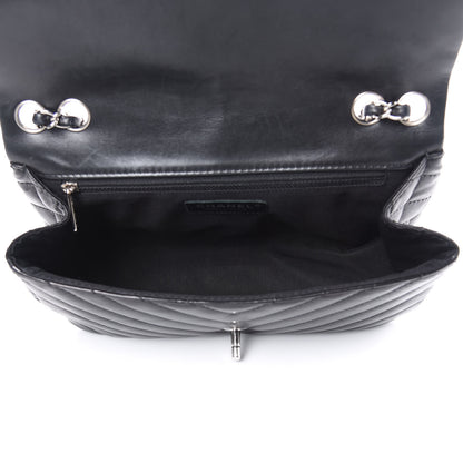 Chanel Lambskin Surpique Chevron Medium Single Flap Black 5 of 13