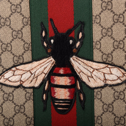 Gucci GG Supreme Monogram Web Animalier Bee Embroidered Medium Documents Holder Beige New Acero 8 of 8
