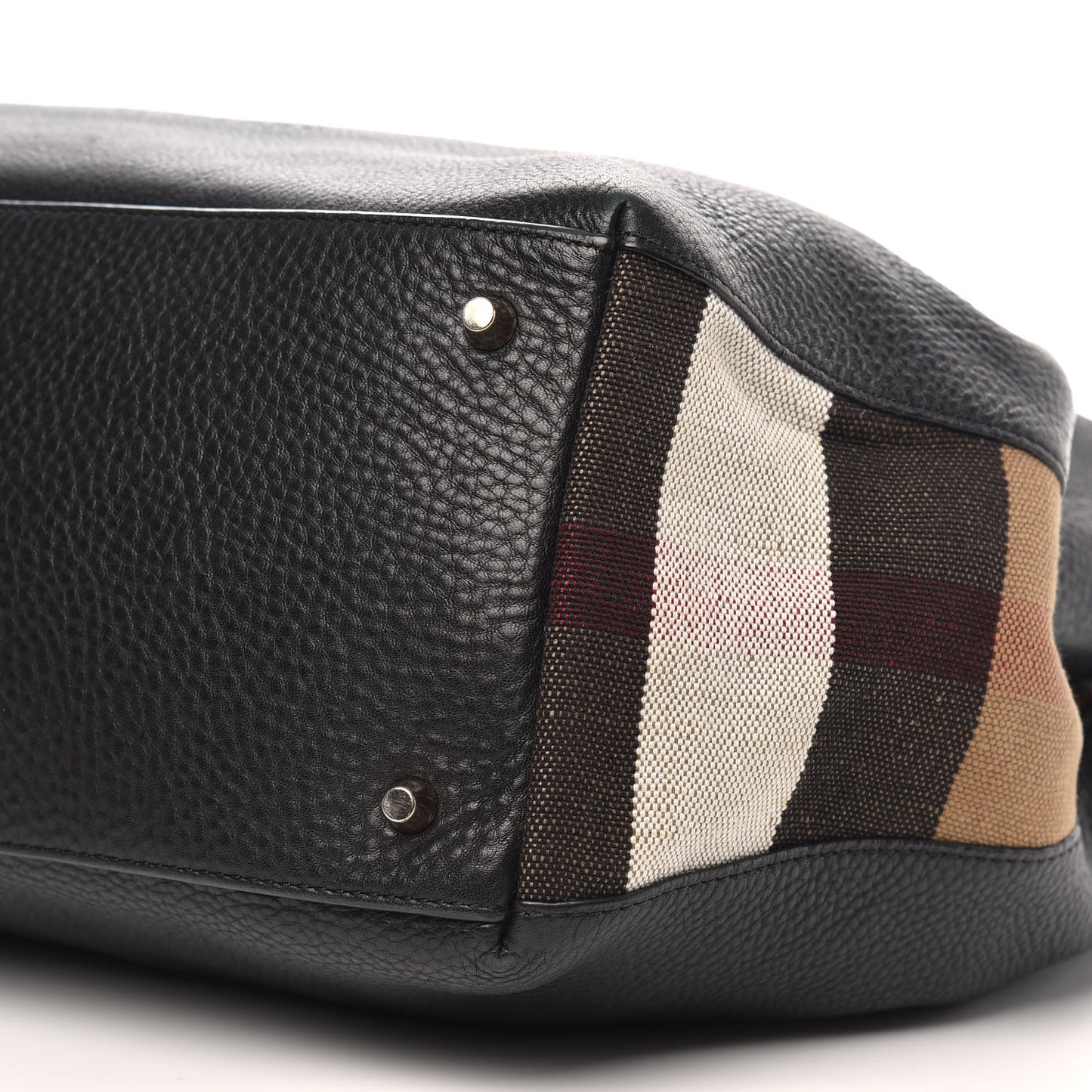 Grainy Calfskin House Check Medium Maidstone Black