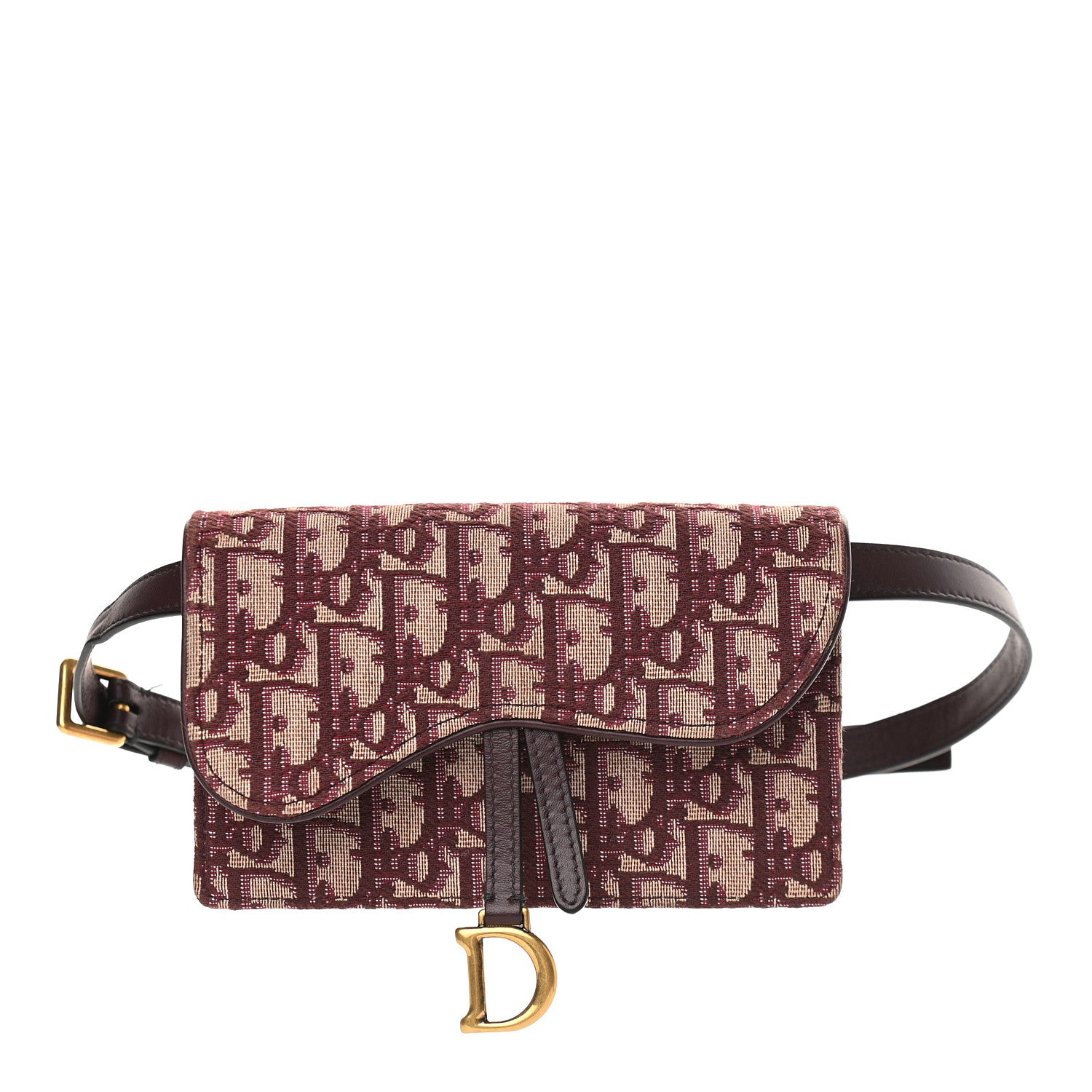 Christian Dior Oblique Saddle Belt Bag Bordeaux 1 of 8