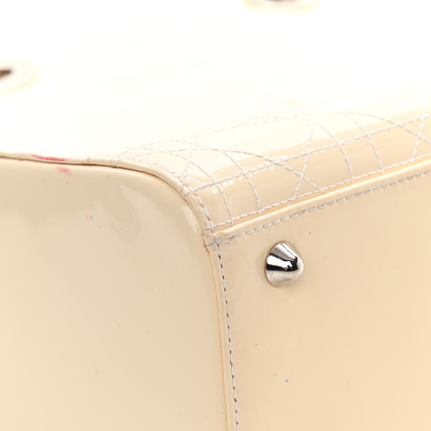 Patent Cannage Large Lady Dior White