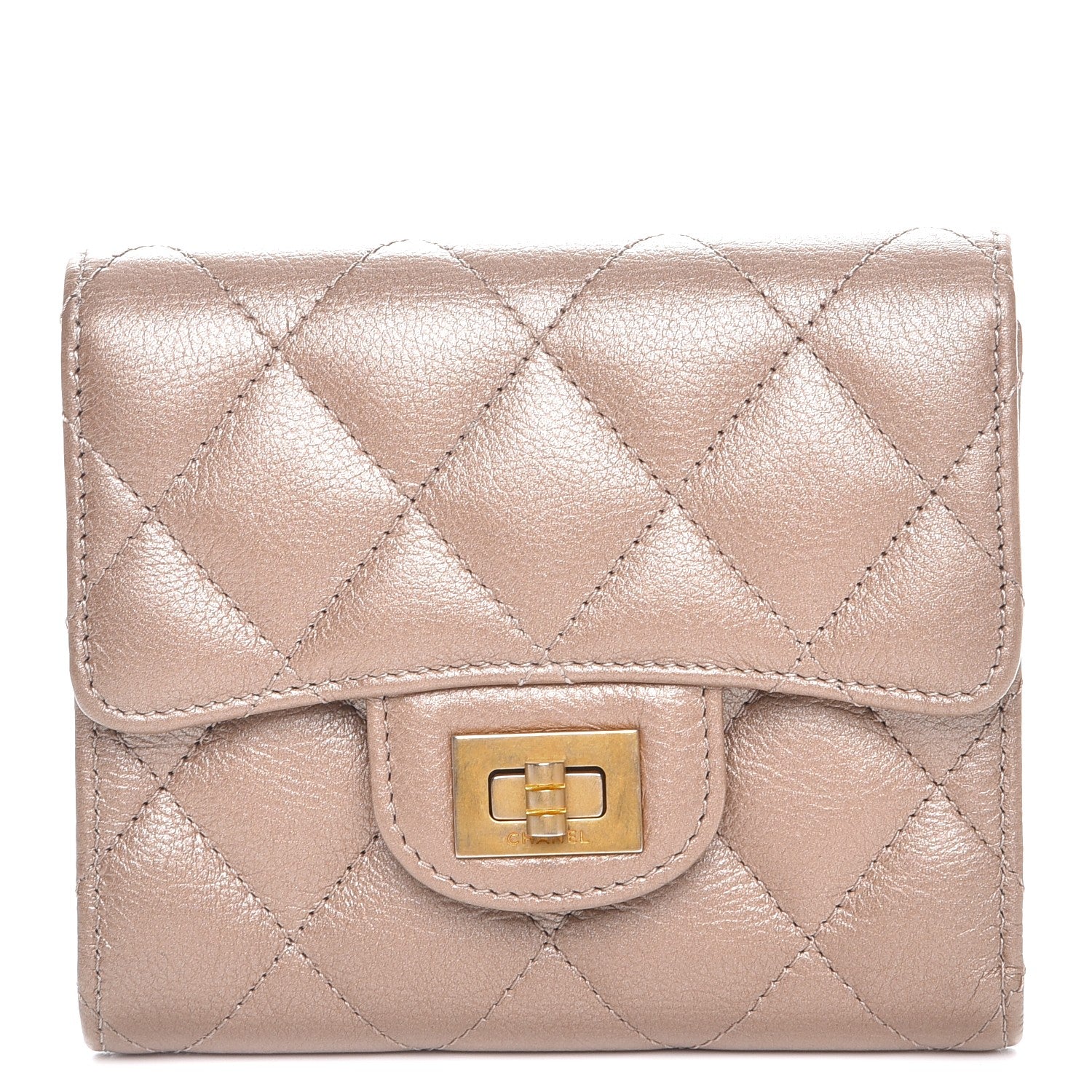 Chanel Metallic Aged Calfskin Quilted Small Reissue Wallet Gold 1 of 8