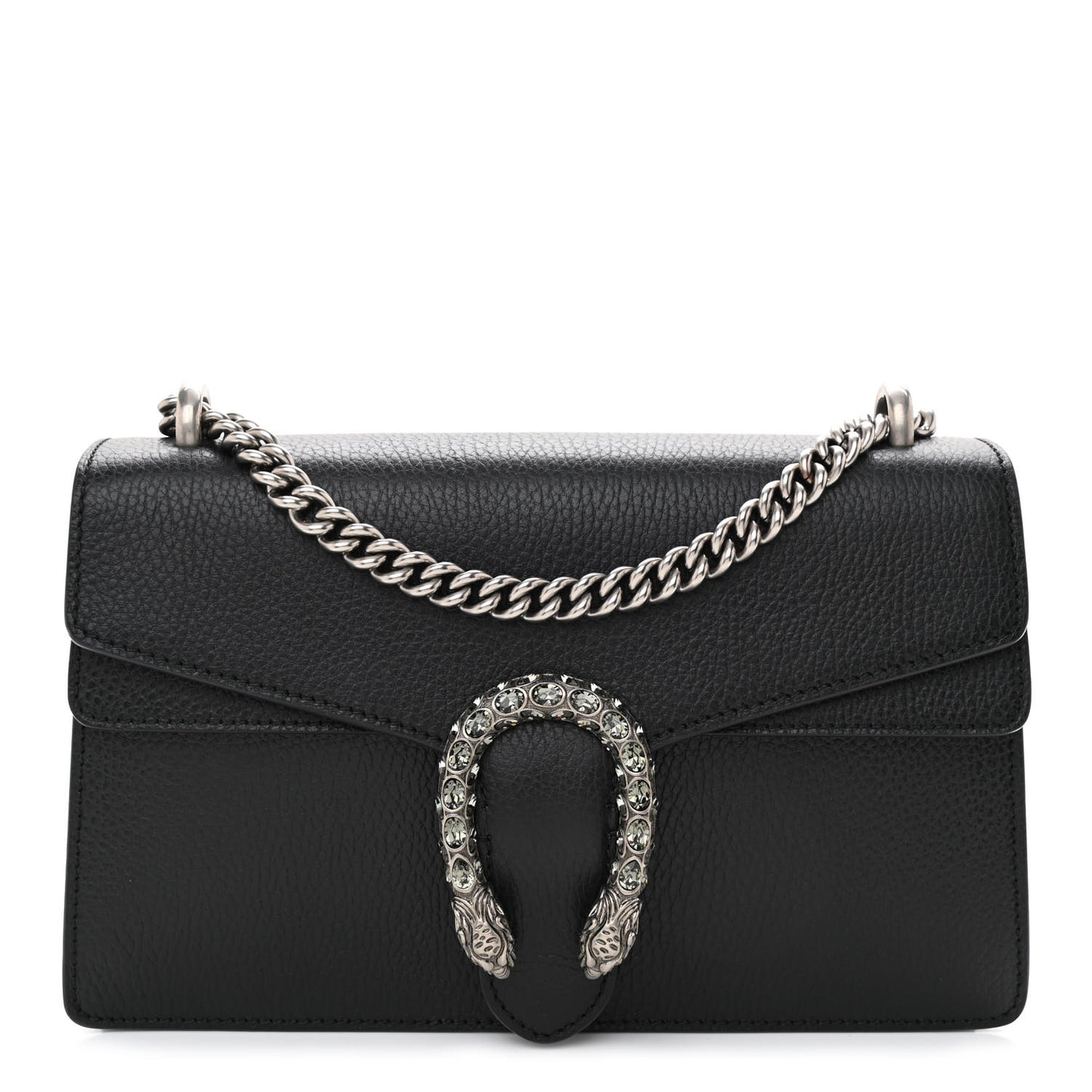 Pebbled Calfskin Small Dionysus Shoulder Bag Black