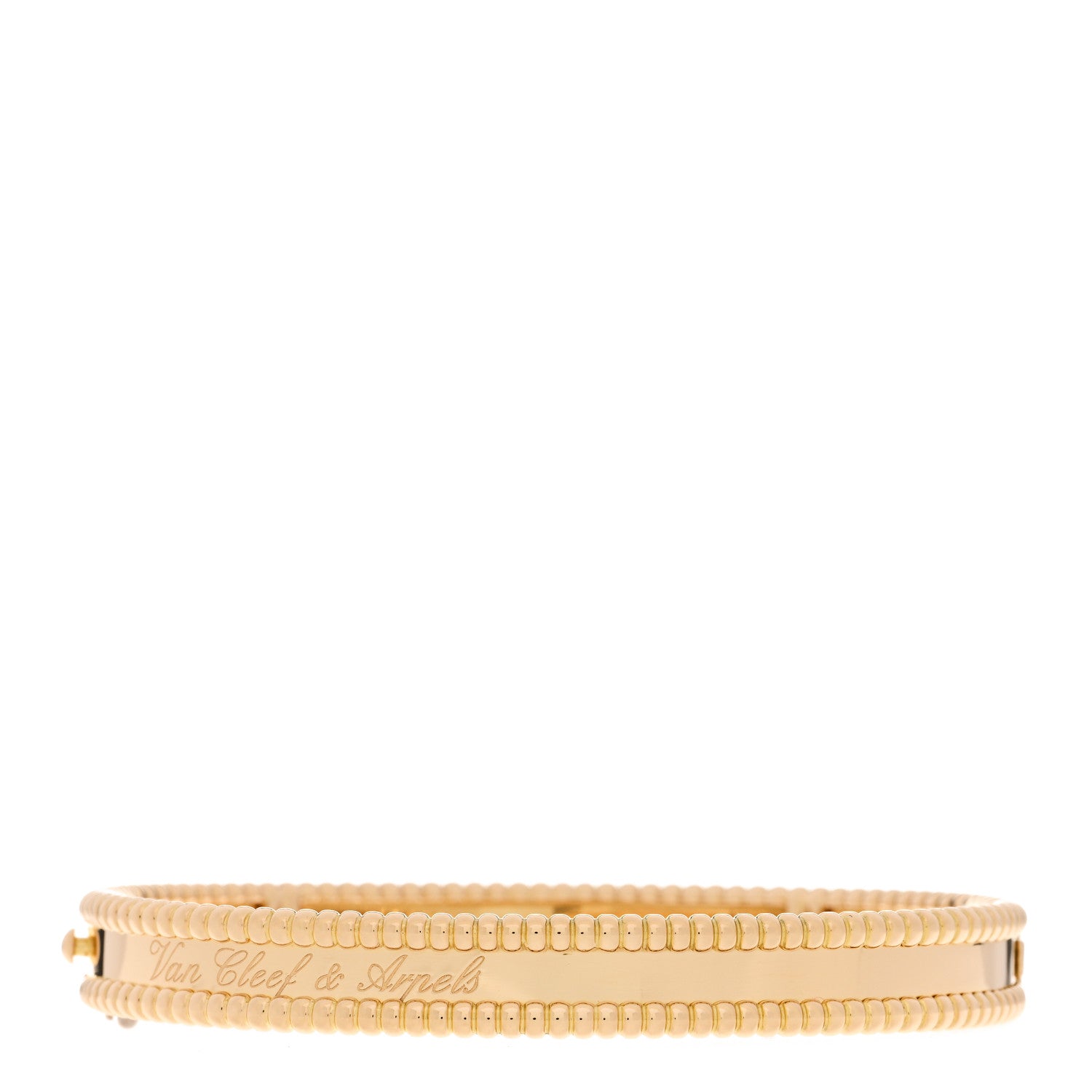 Van Cleef & Arpels VAN CLEEF & ARPELS 18K Yellow Gold Perlee Signature Bangle Bracelet M 1 of 3