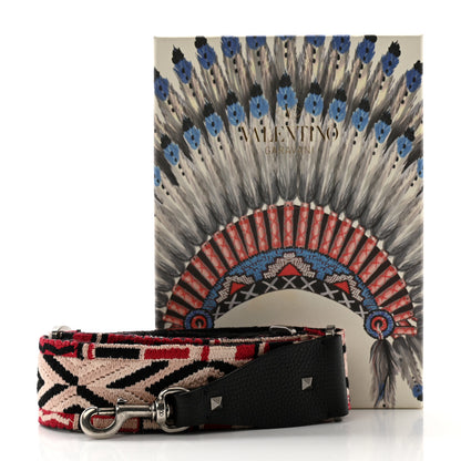Valentino Garavani Canvas Loveblade Embroidered Rockstud Guitar Strap Multicolor 5 of 5