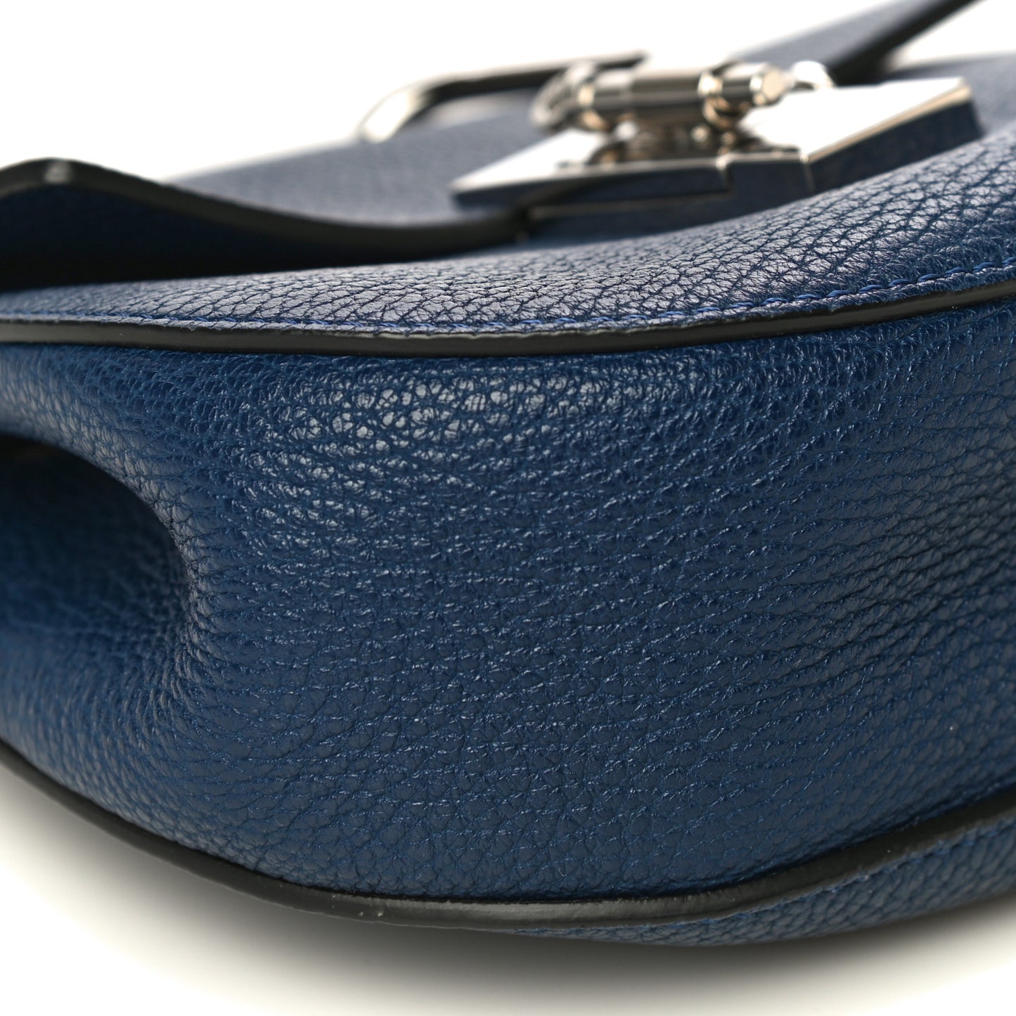 Grained Lambskin Mini Drew Shoulder Bag Royal Navy
