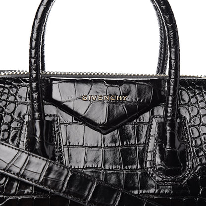Givenchy Calfskin Crocodile Embossed Small Antigona Black 10 of 10