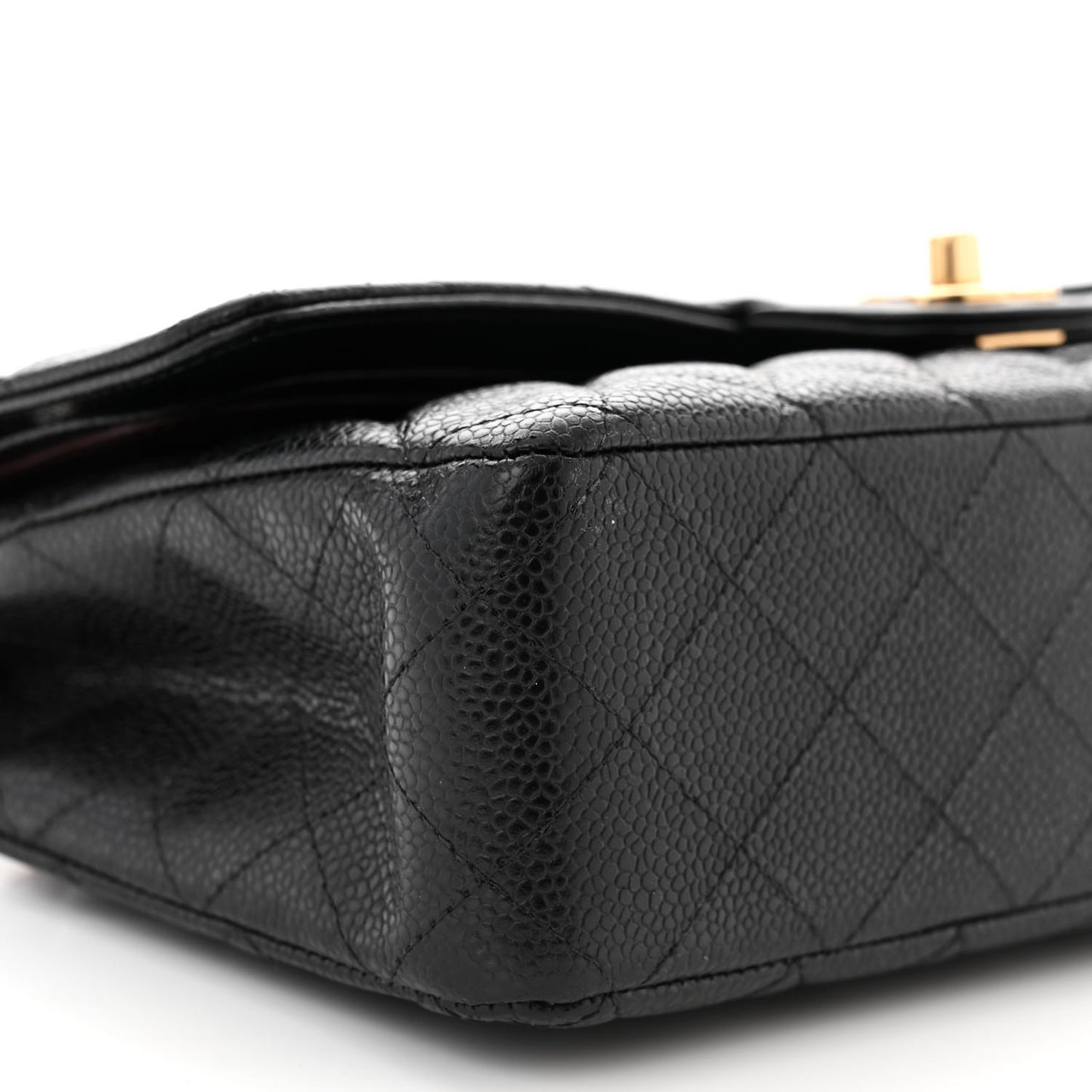 Caviar Quilted Medium Double Flap Black