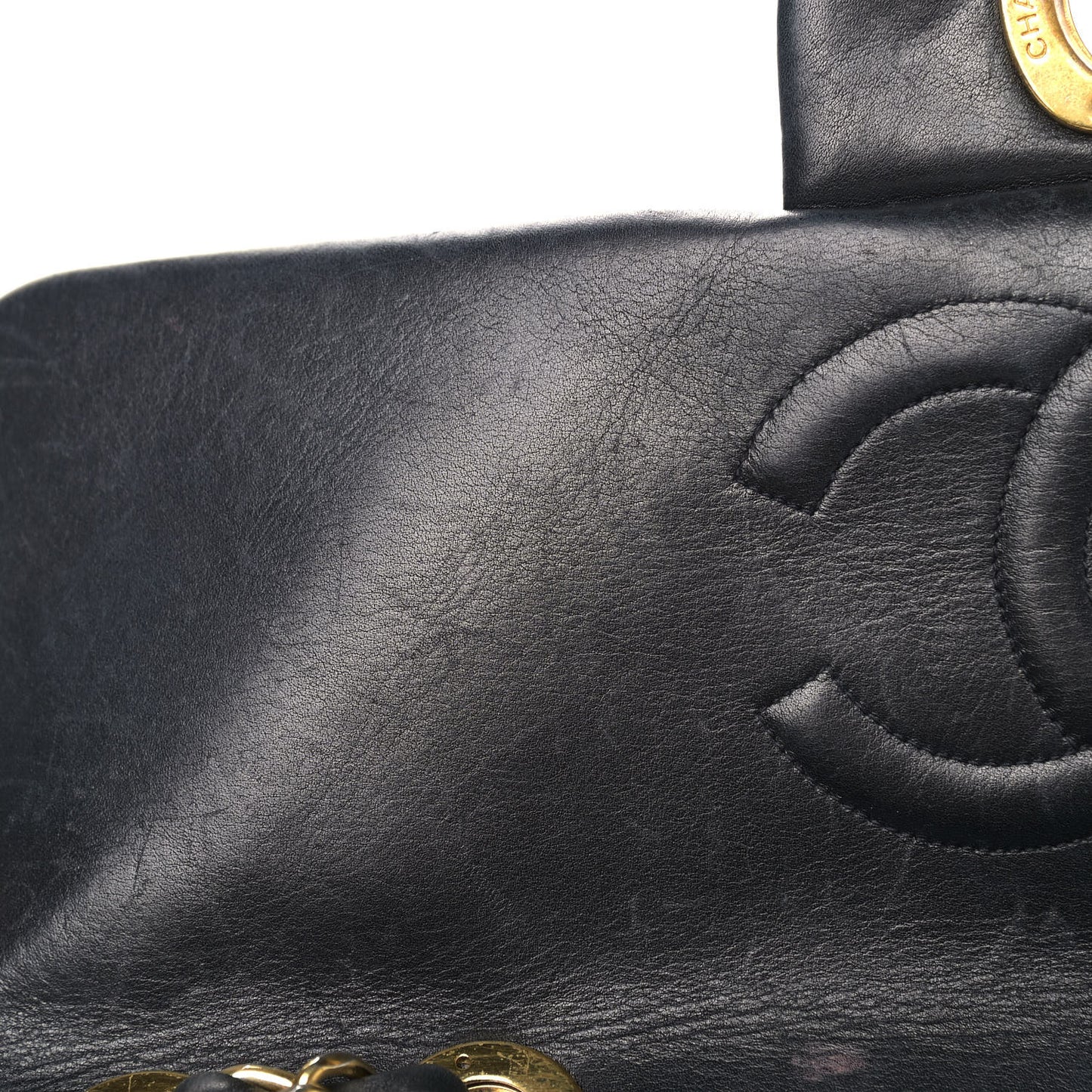 Lambskin Quilted XL Jumbo Single Flap Black