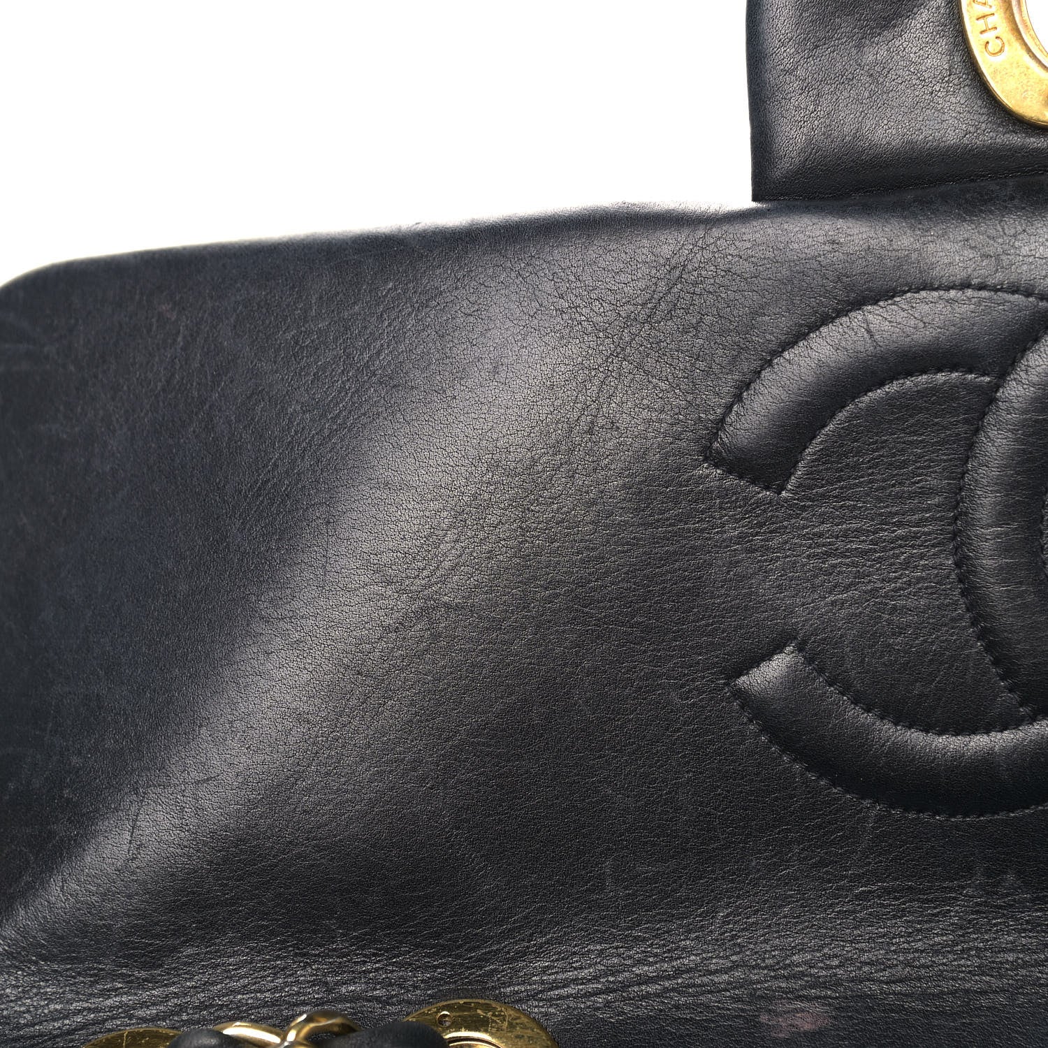 Chanel Lambskin Quilted XL Jumbo Single Flap Black 12 of 19