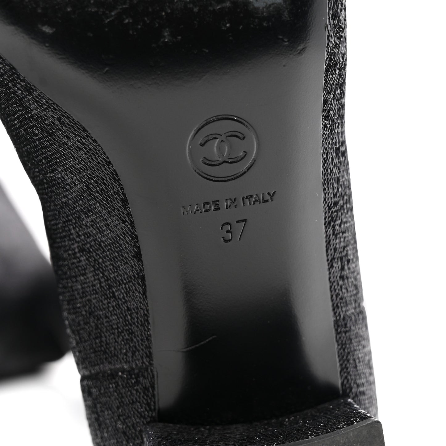 Glitter High Boots 37 Black