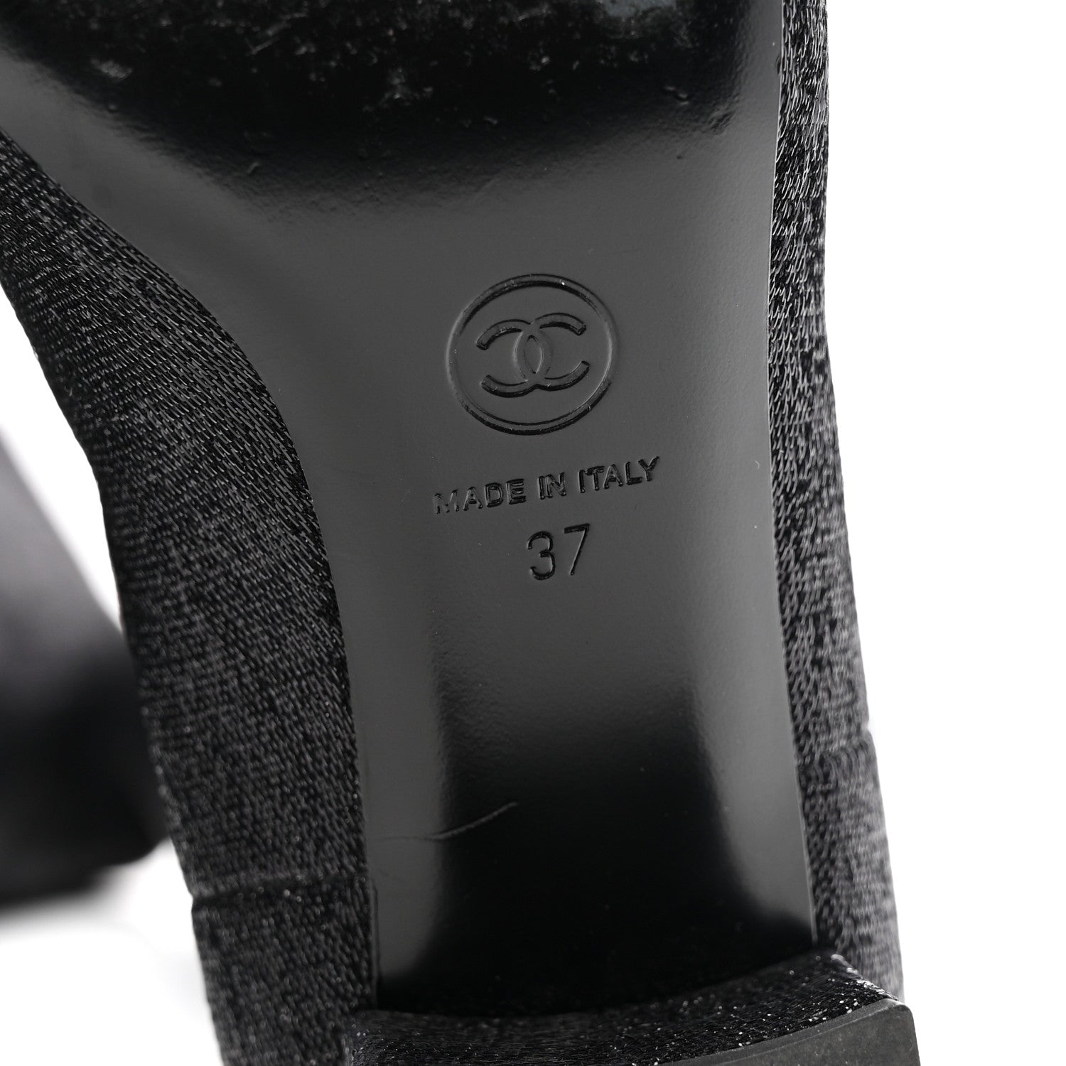 Chanel Glitter High Boots 37 Black 6 of 7