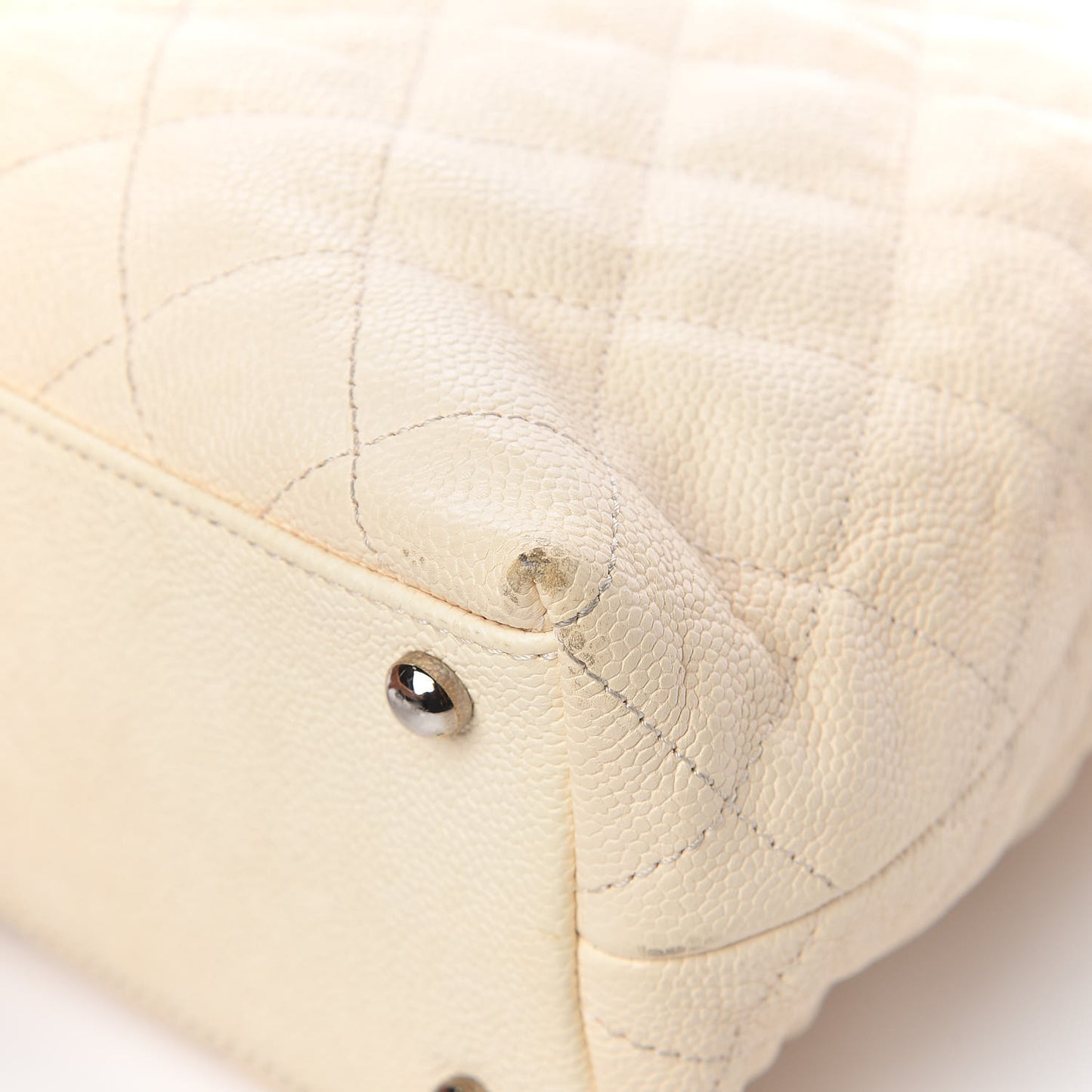 Caviar Quilted French Riviera Hobo Beige