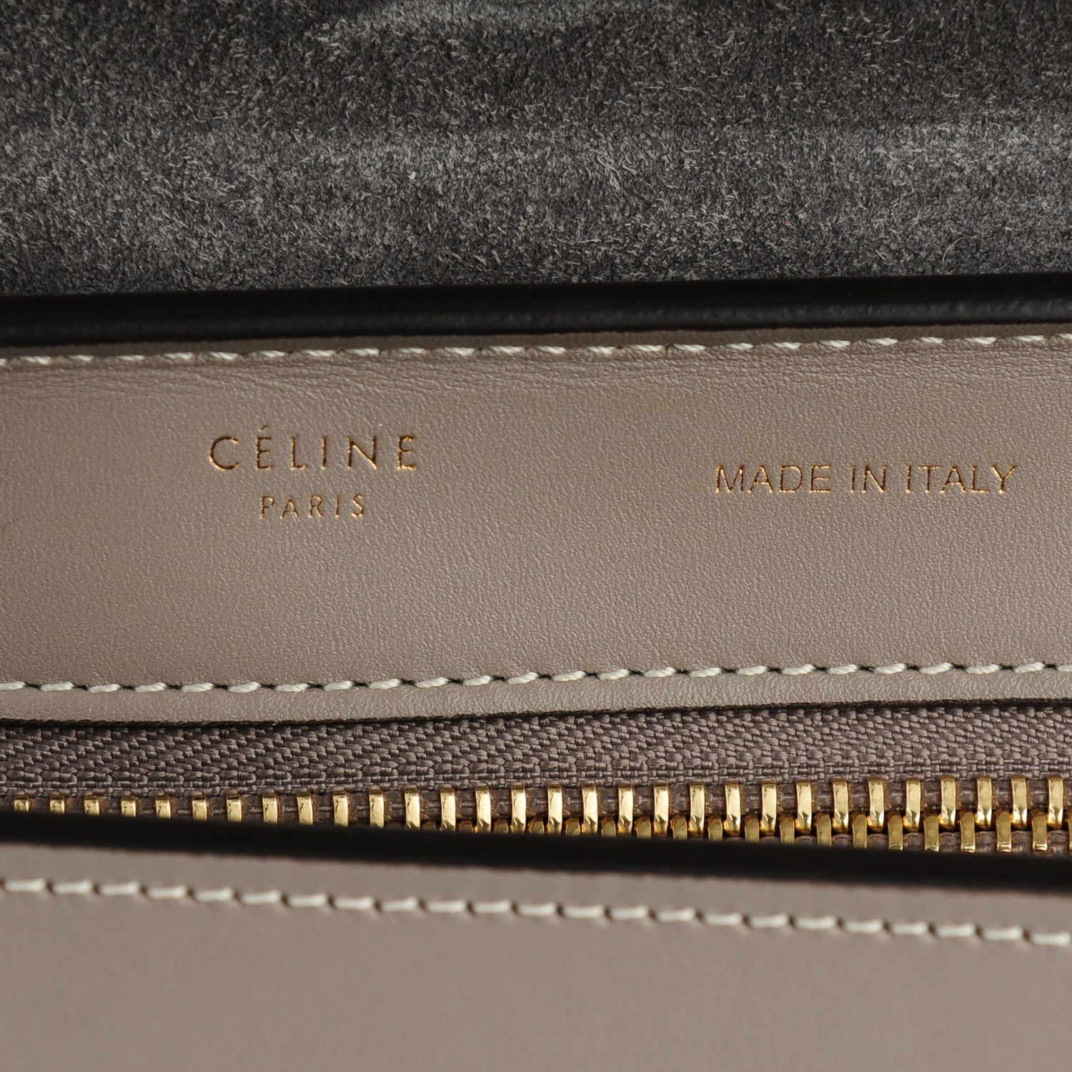 Celine Natural Calfskin Medium Trapeze Light Grey 6 of 14