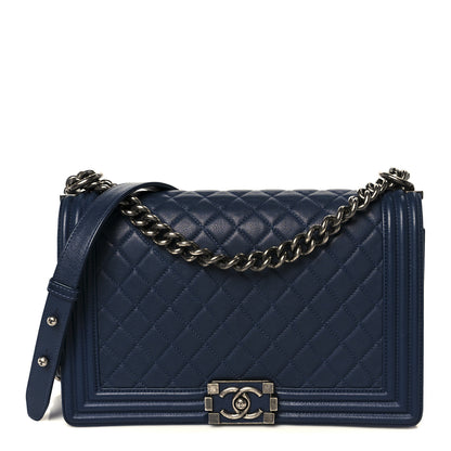 Chanel Calfskin Quilted New Medium Boy Flap Dark Blue 1 of 10