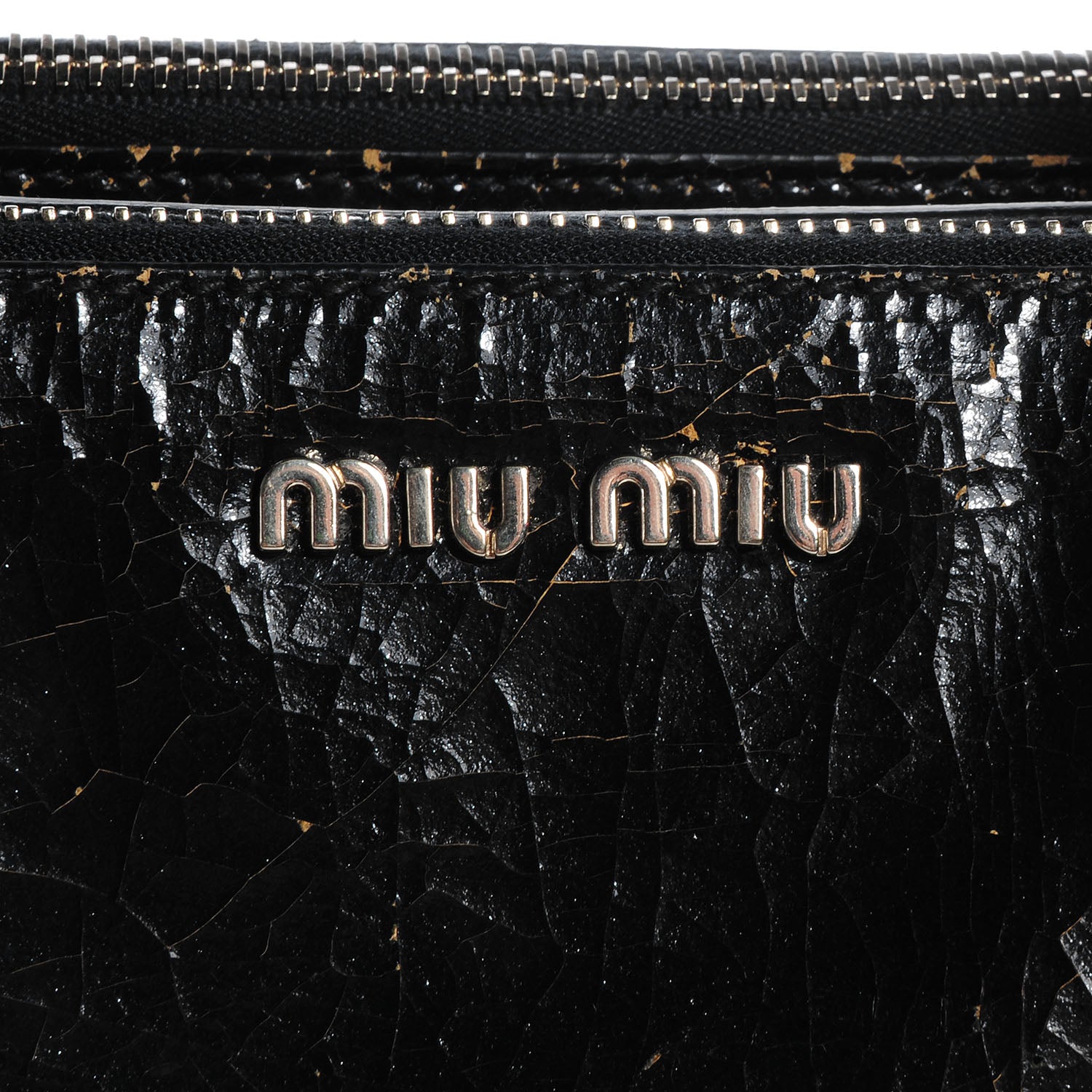 Miu Miu Leather Craquele Handbag Nero Black 8 of 10
