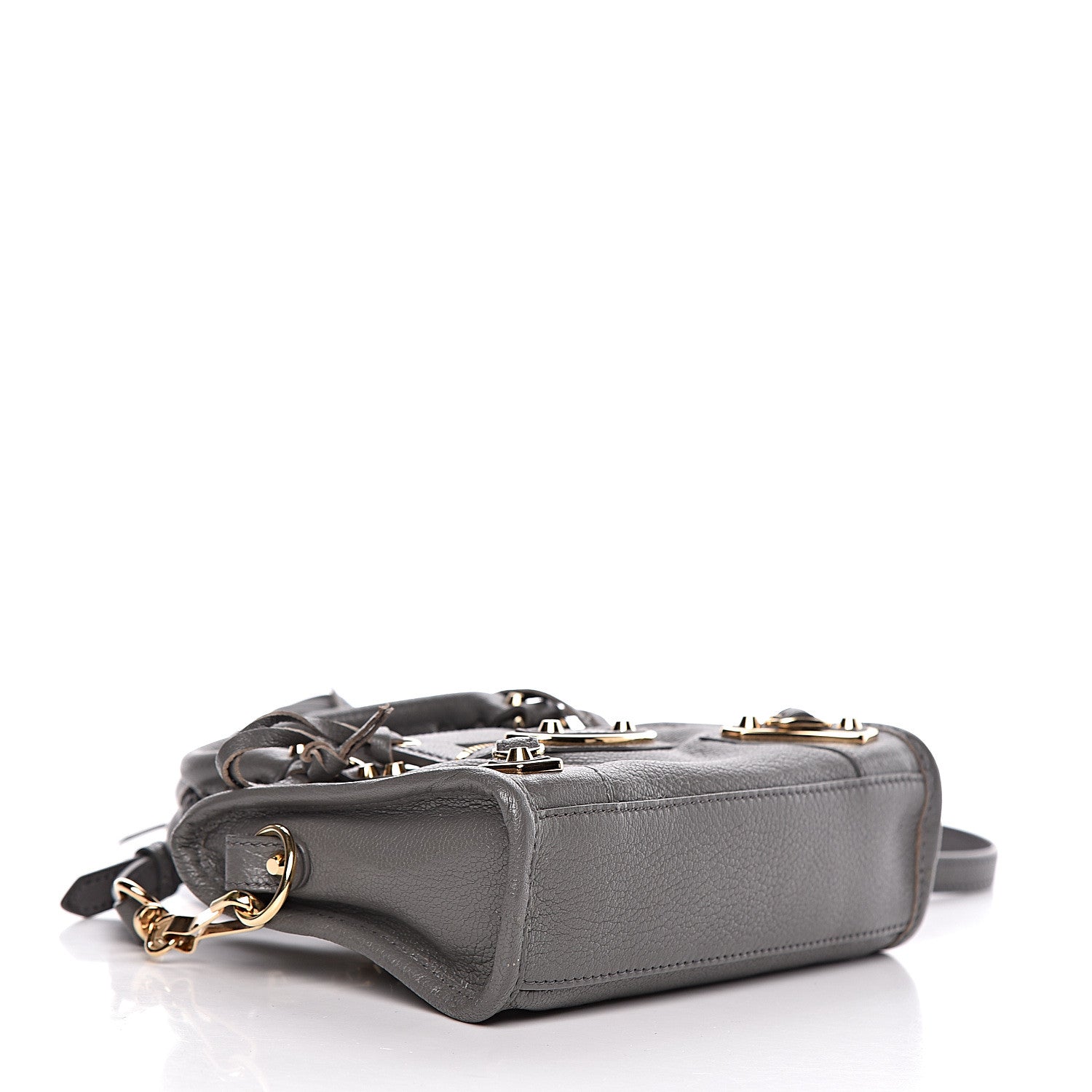 Balenciaga Chevre Gold Metallic Edge Hardware Nano City Gris Acier 4 of 10