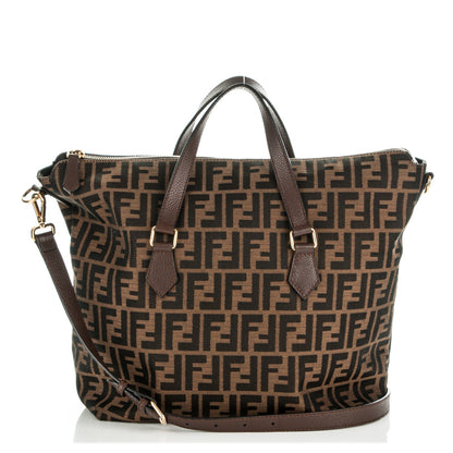 Fendi Zucca Vitello Artic Convertible Tote Tobacco Castagna 1 of 7