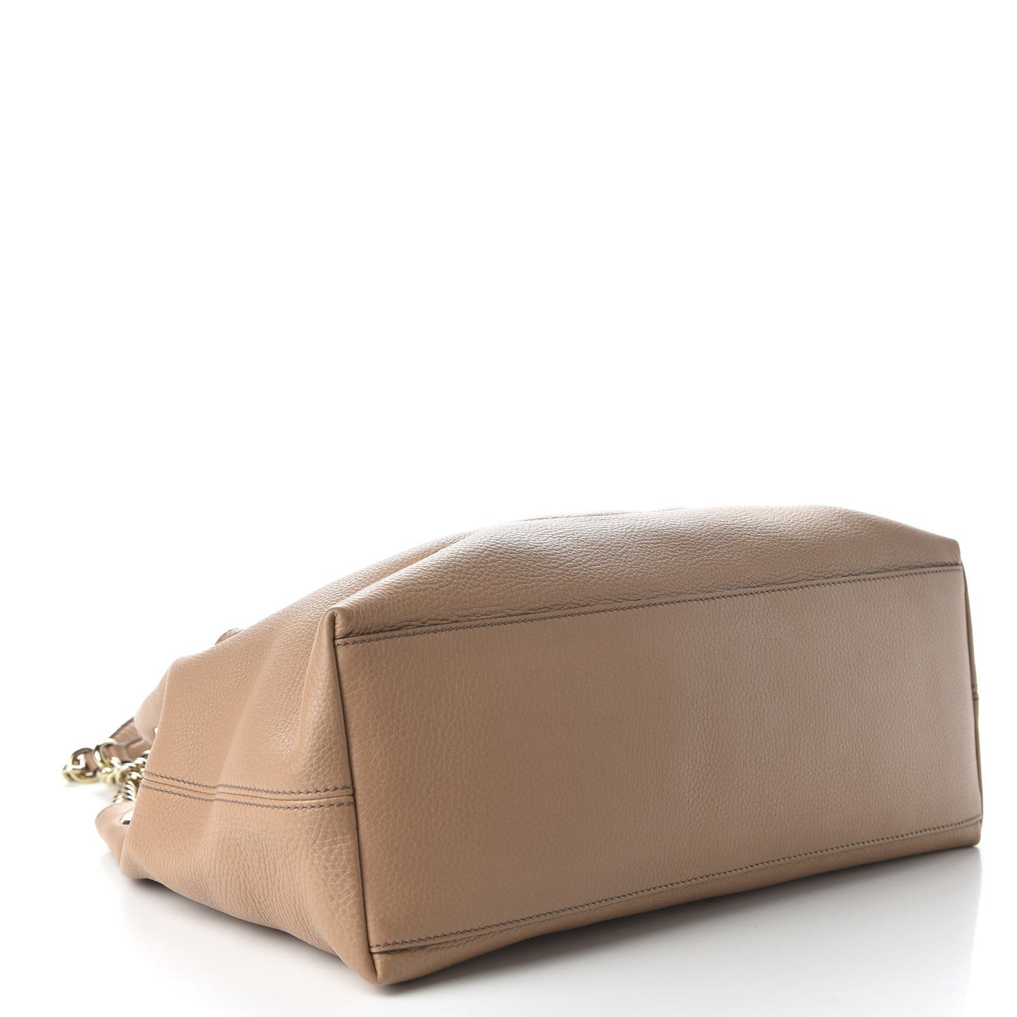 Pebbled Calfskin Medium Soho Chain Shoulder Bag Rose Beige