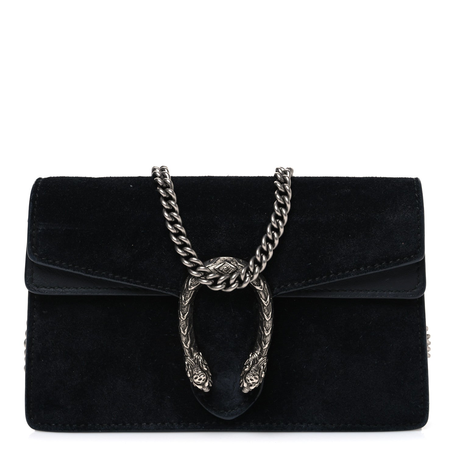 Gucci Suede Super Mini Dionysus Shoulder Bag Black 2 of 17