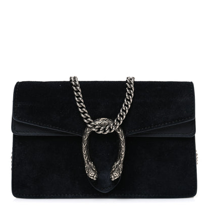 Gucci Suede Super Mini Dionysus Shoulder Bag Black 2 of 17
