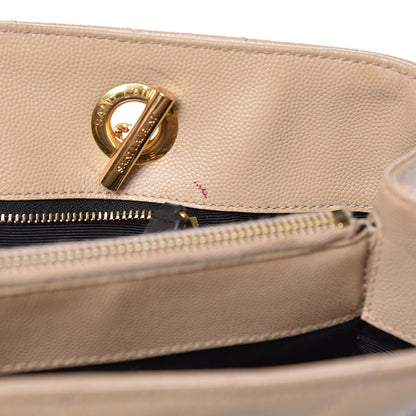 Saint Laurent Grain De Poudre Matelasse Chevron Monogram Shopping Bag Nude Powder 9 of 16