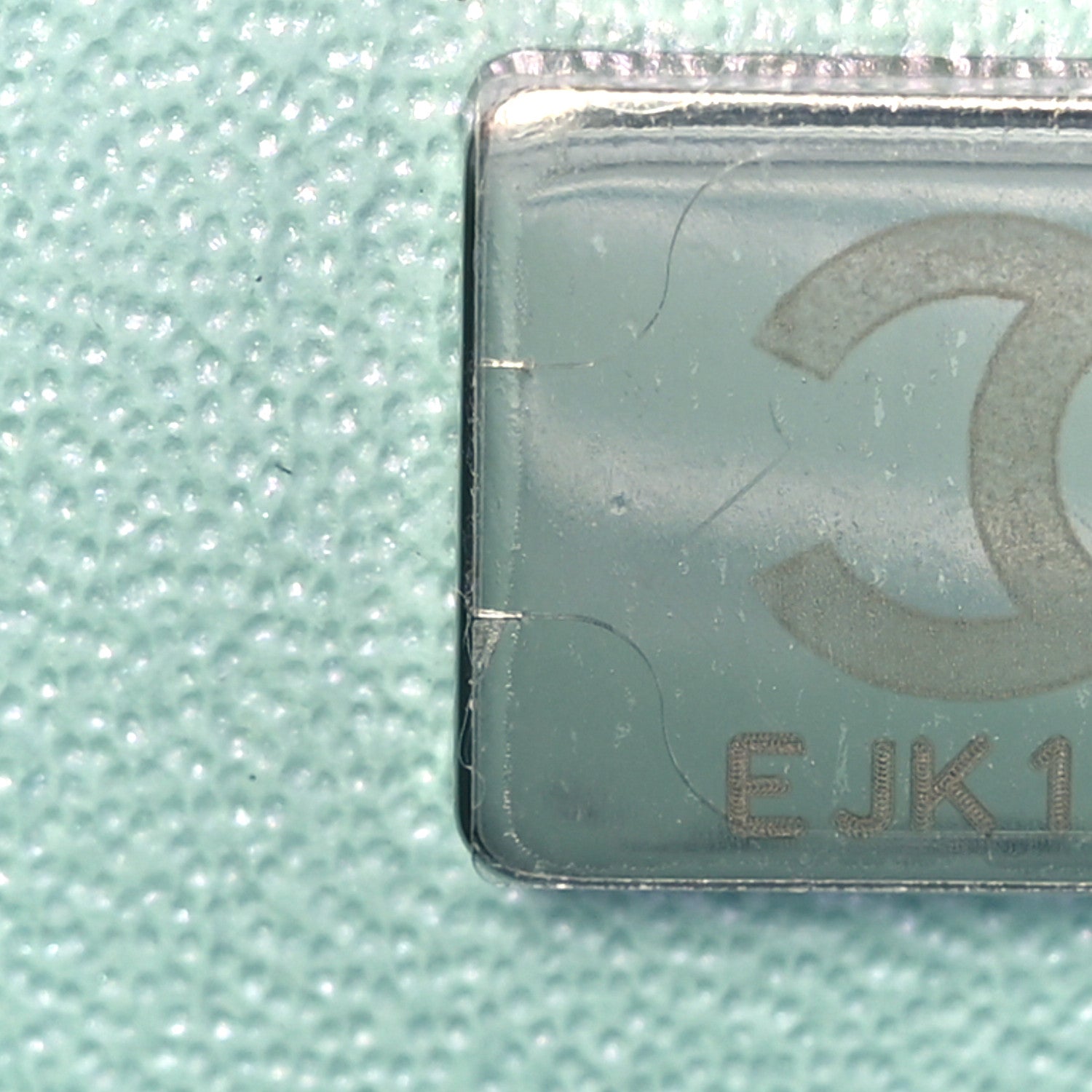 Chanel Iridescent Calfskin Quilted Mini Rectangular Flap Light Blue 7 of 11