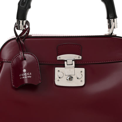 Gucci Regent Calfskin Bamboo Medium Lady Lock Top Handle Bag Purple Wine 7 of 12