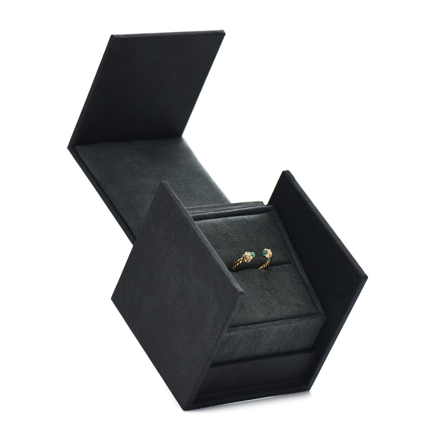 David Yurman 18K Yellow Gold Emerald Renaissance Ring 45 3.5 5 of 5