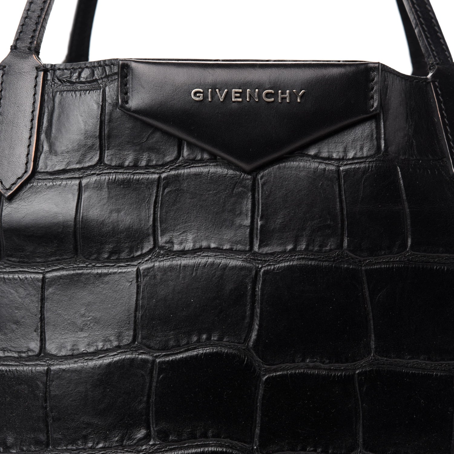 Givenchy Calfskin Crocodile Embossed Medium Antigona Tote Black 10 of 10