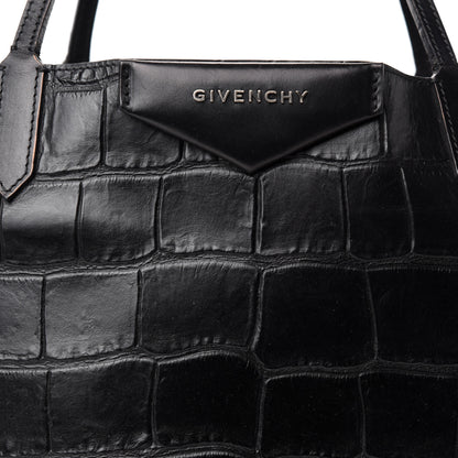 Givenchy Calfskin Crocodile Embossed Medium Antigona Tote Black 10 of 10
